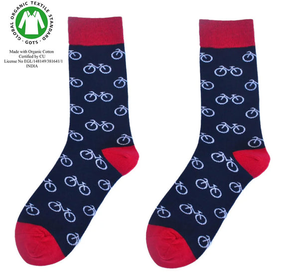 Organic Socks of Sweden, Grönman, Navy Blue (Bicycles)