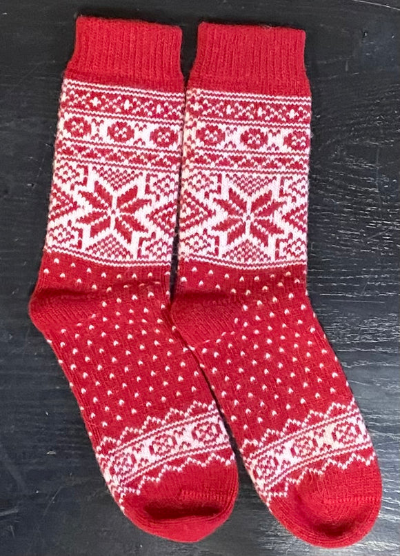 Wool Wear of Scandinavia, Traditional Knit, WW50 Red / White