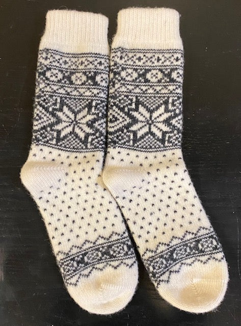 Wool Wear of Scandinavia, Traditional Knit, WW50 White / Charcoal