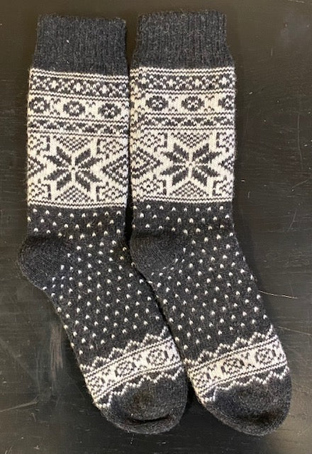 Wool Wear of Scandinavia, Traditional Knit, WW50 Charcoal / White