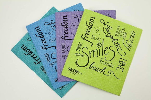Skoy Eco-Friendly Cleaning Cloth (Inspirational 4-pack Mixed Colors)