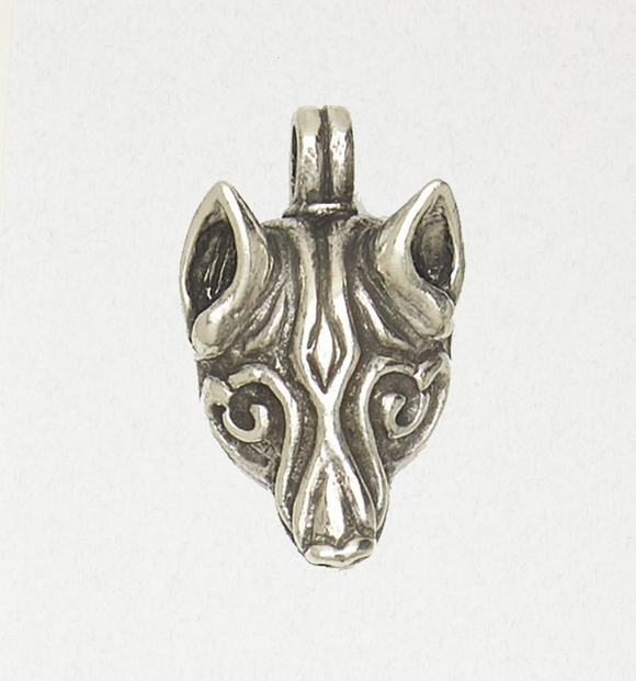 Viking Wolfhead Pewter Pendant, 166
