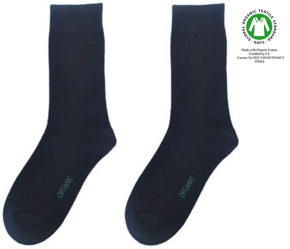 Organic Socks of Sweden, Stenberg Black, Lt Grey, Charcoal or Navy Blue